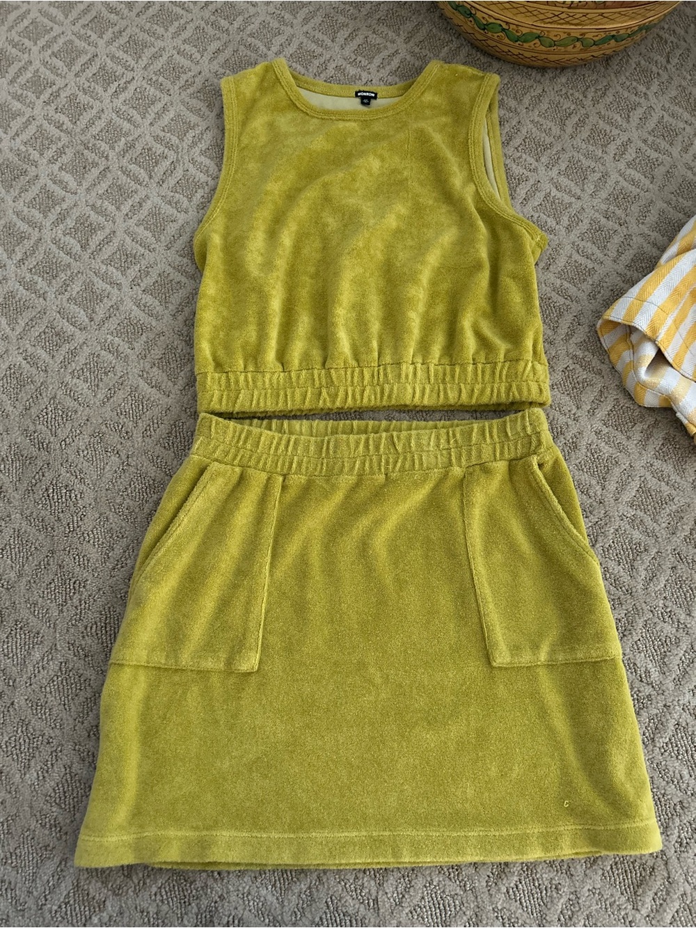 Monrow French terry skirt set